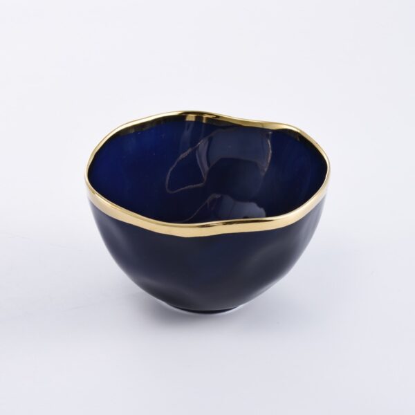 Medium Serving Bowl – Blue & Gold
