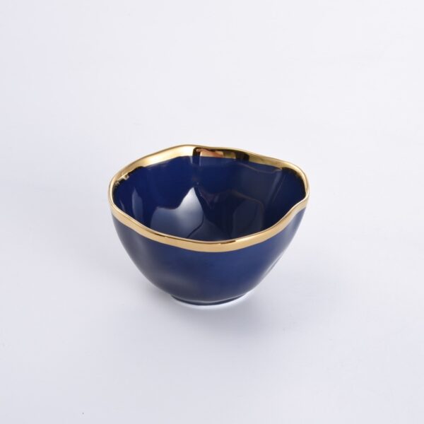 Snack Bowl, Small – Blue & Gold