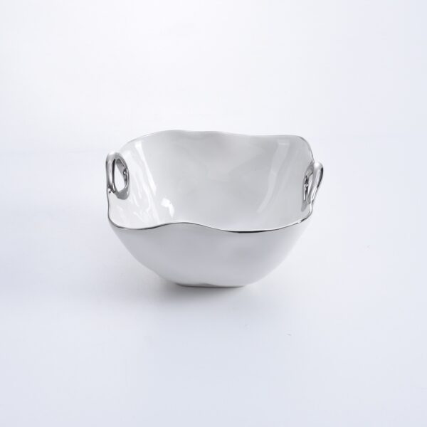 Snack Bowl – White & Silver