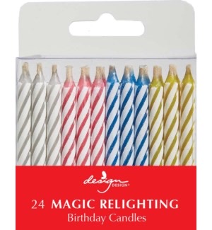 Magic Relighting Birthday Candles | Primary Stripe