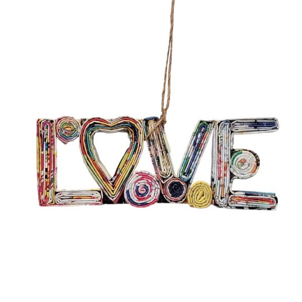 Recycled Paper – Love Sign Ornament
