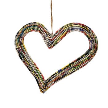 Recycled Paper – Hollow Heart Ornament