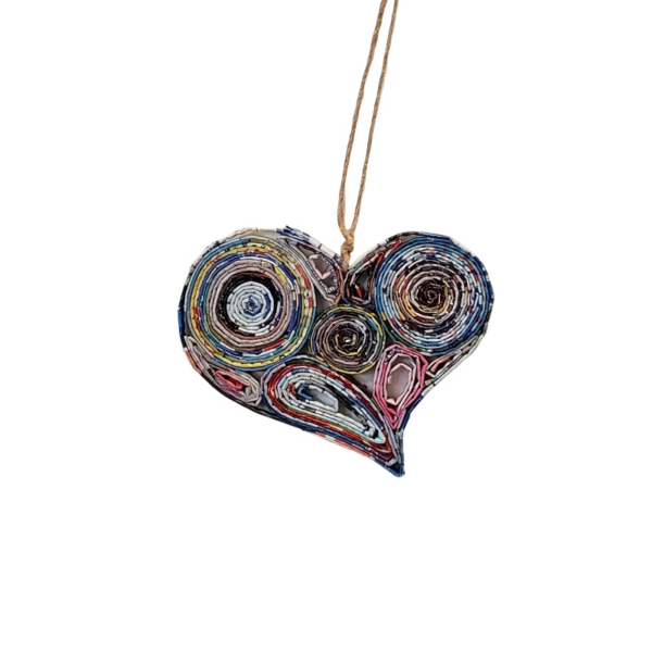 Recycled Paper – Small Lopsided Heart Ornament