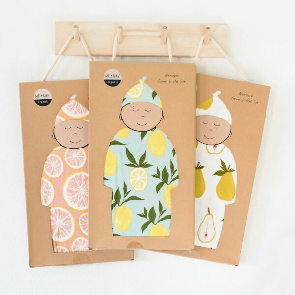 Bamboo Newborn Gown & Hat Set