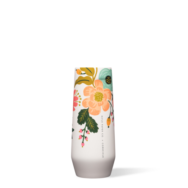 Rifle Paper Co. Stemless Flute – Gloss Cream Lively Floral