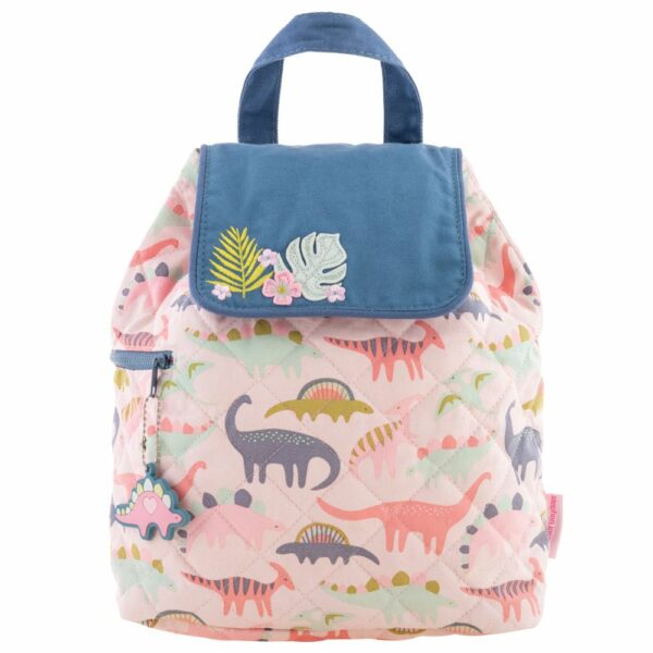Quilted Backpack – Pink Dino