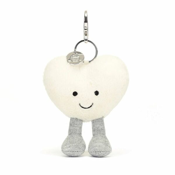 Jellycat Amuseable Cream Heart Bag Charm at Palermo Coffee & Gifts in Ventura