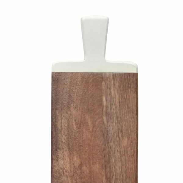 Long Acacia Cutting Board with White Handle