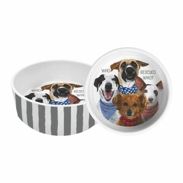 Who Rescued Who? Medium Pet Bowl
